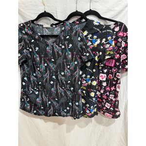 Scrubstar Giraffe Small, Disney Minnie Mouse Small Srub top, Scrubs Heart Smalll